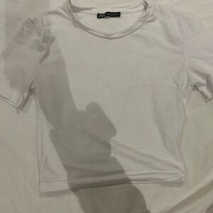 XS- Zara cropped white tshirt